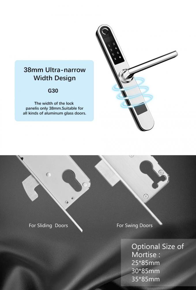 유행 똑똑한 RFID 카드 암호 손가락 검사 자물쇠/알루미늄 유리제 여닫이 문 자물쇠 1
