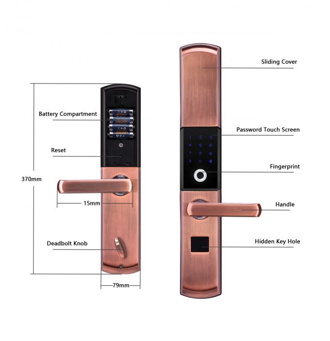 옥외 지문 내각 미닫이 문 자물쇠 생물 측정 Bluetooth 통제 5