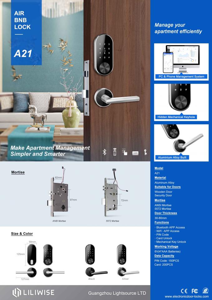 아파트 자물쇠 와이파이 Bluetooth 접근 Airbnb를 위한 쪼개지는 반대로 도둑질 디지털 방식으로 암호 자물쇠 0