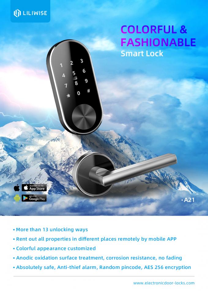 알루미늄 합금 Bluetooth 자물쇠 쪼개지는 와이파이 원격 관리 아파트 0