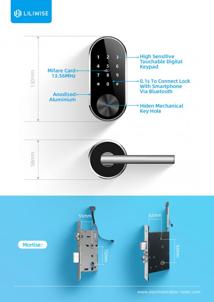 알루미늄 합금 Bluetooth 자물쇠 쪼개지는 와이파이 원격 관리 아파트 1