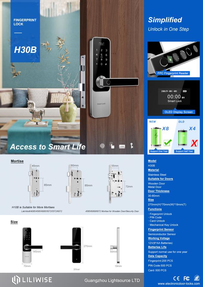 높은 보안 가정을 위한 전기 지문 자물쇠 접촉 디지털 방식으로 패널 부호 자물쇠 0