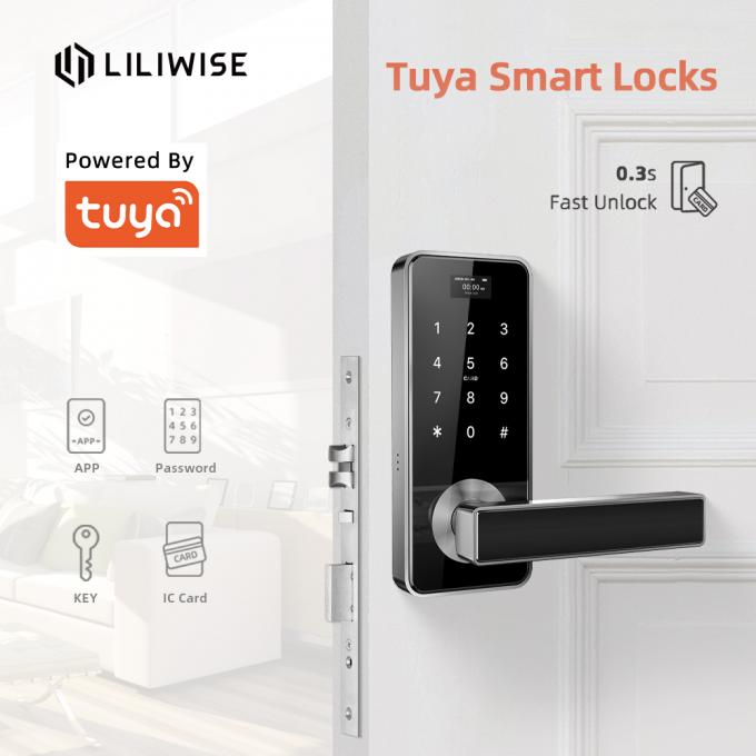 전자 Tuya 똑똑한 자물쇠 안전 디지털 방식으로 암호 RFID 카드 APP 열쇠는 자물쇠로 엽니다 0