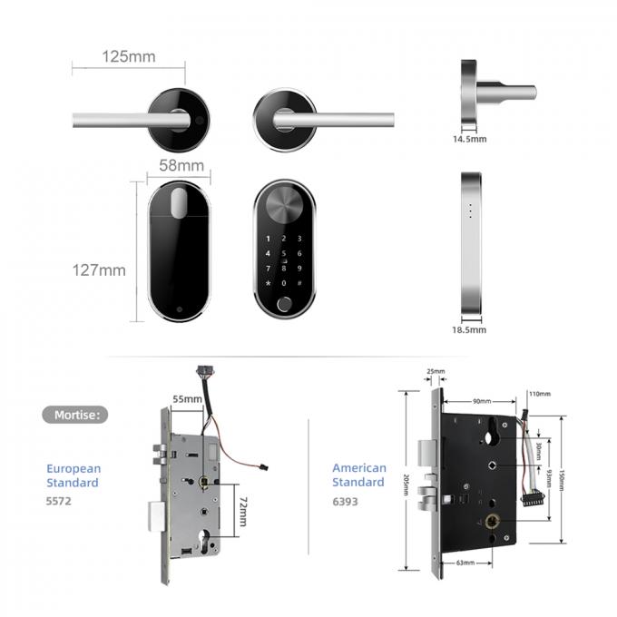 유럽 기준 부호 자물쇠 쪼개지는 생물 측정 지문 무선 현대 가정 Bluetooth 1