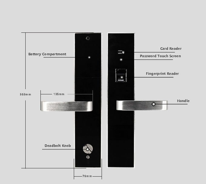 APP 동적인 암호 지문 침실 자물쇠 튼튼한 부호 그리고 키 카드 2
