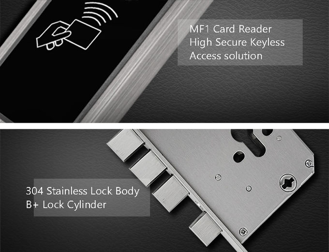 RFID 아파트를 위한 똑똑한 키 카드 자물쇠 스테인리스 긴 건전지수명 경간 2