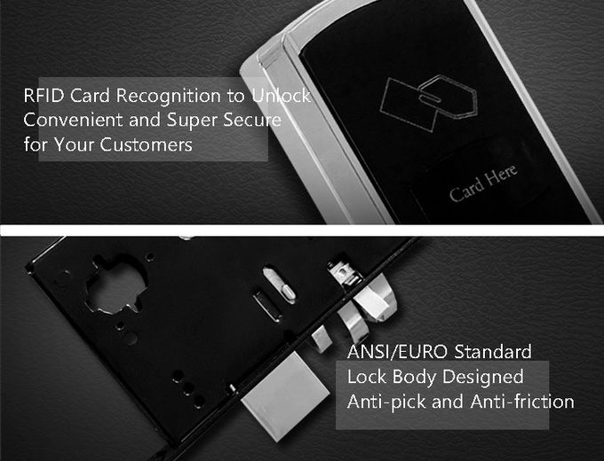 황금 호텔 전자 자물쇠, 호텔을 위한 RFID 카드 키 카드 자물쇠 2