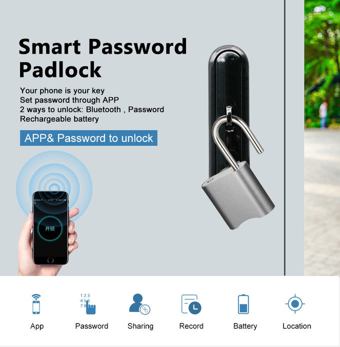 똑똑한 보안 코드 자물쇠/디지털 방식으로 암호 단추 Bluetooth 통제 다기능 통제 0