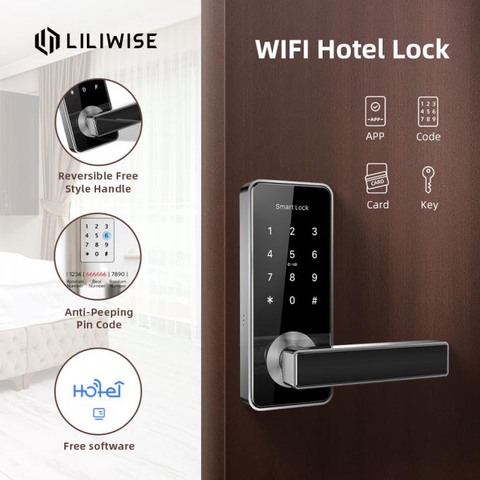 RFID 와이파이 호텔 문은 전자적 문 손잡이 현명한 호텔 문 잠금장치 시스템을 잠급니다 3