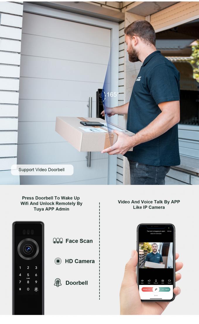 리리위즈 페차두라 디지털 투야 지능형 세라두라 와이파이 보안 무선 비밀번호 열쇠 없는 스마트 문 잠금 카메라 8