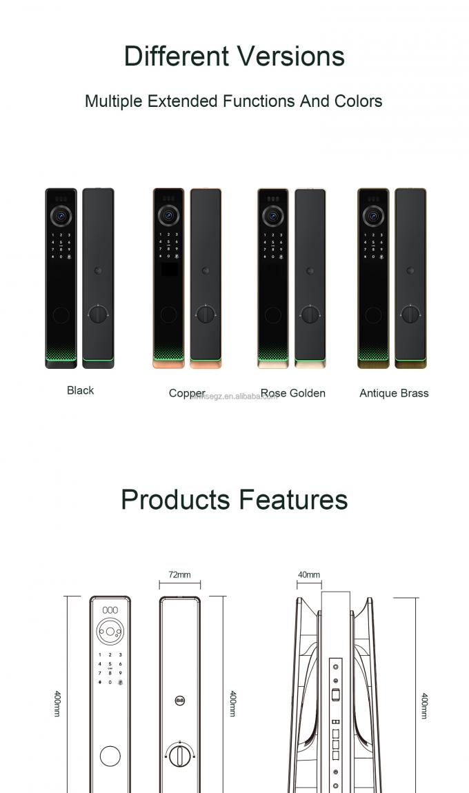 릴리위즈 방수 지문 스마트 잠금 Ttlock Tuya 얼굴 인식 와이파이 3D 스마트 문 잠금 카메라 와이파이 16
