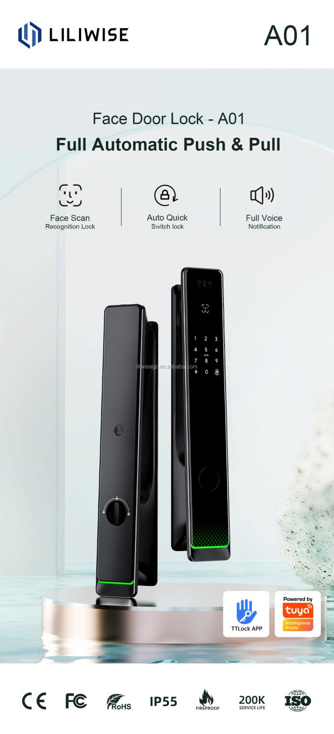 리리위즈 투야 홈 보안 정문 잠금 외관 디지털 지문 안전 방수 안면 인식 스마트 잠금 2