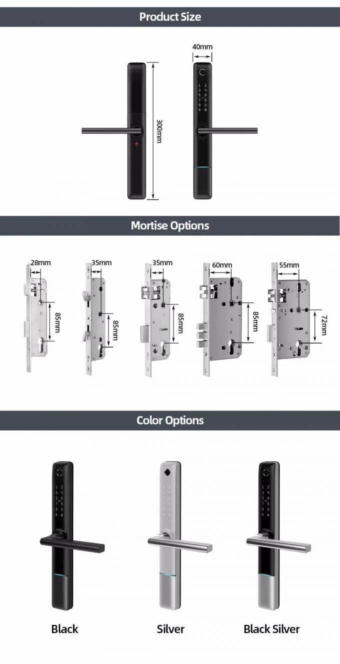 리리위즈 방수 스테인레스 스틸 디지털 지문문 잠금 TTlock 스마트 문 잠금 BLE 와이파이 슬림 스마트 잠금 10