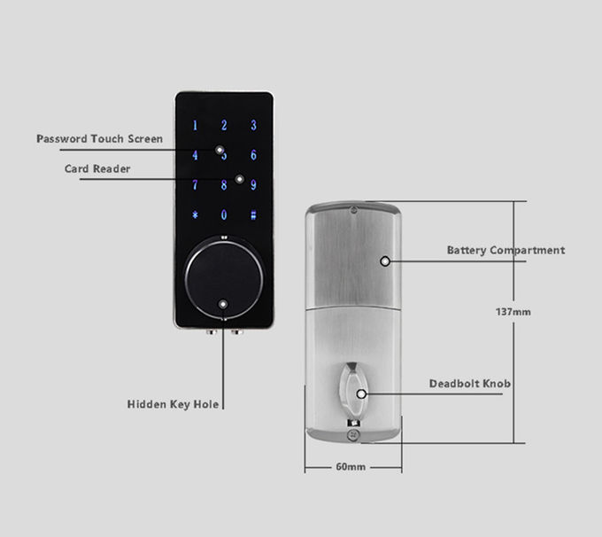 똑똑한 안전 와이파이 Bluetooth 접근 자동적인 지문 Deadbolt 뜨거운 판매 자물쇠 3