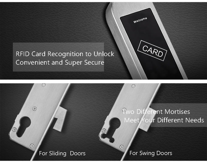 알루미늄 미닫이 문 자물쇠 스마트 카드 열쇠는 20% ~ 90% 작동 습도를 자물쇠로 엽니다 2