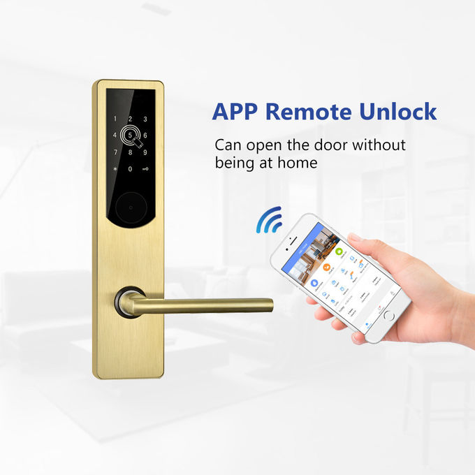 디지털 방식으로 전자 아파트 자물쇠/Bluetooth 와이파이 PIN 부호 나무로 되는 자물쇠 0